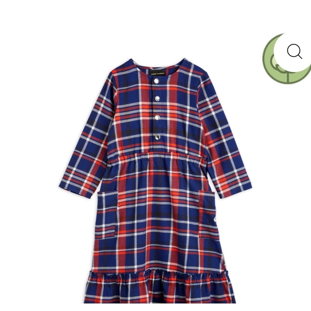 Plaid Long Sleeve Dress by boutique brand mini Rodini